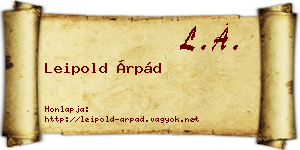 Leipold Árpád névjegykártya